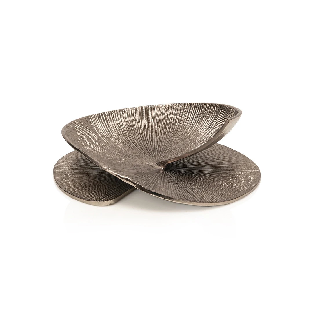 ZYARA GLASS SERVING BOWL SILVER