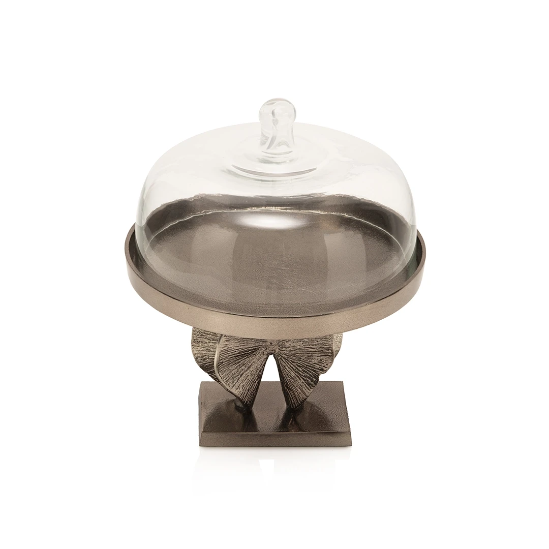 KAON GLASS CAKE STAND WITH COVER CLEAR