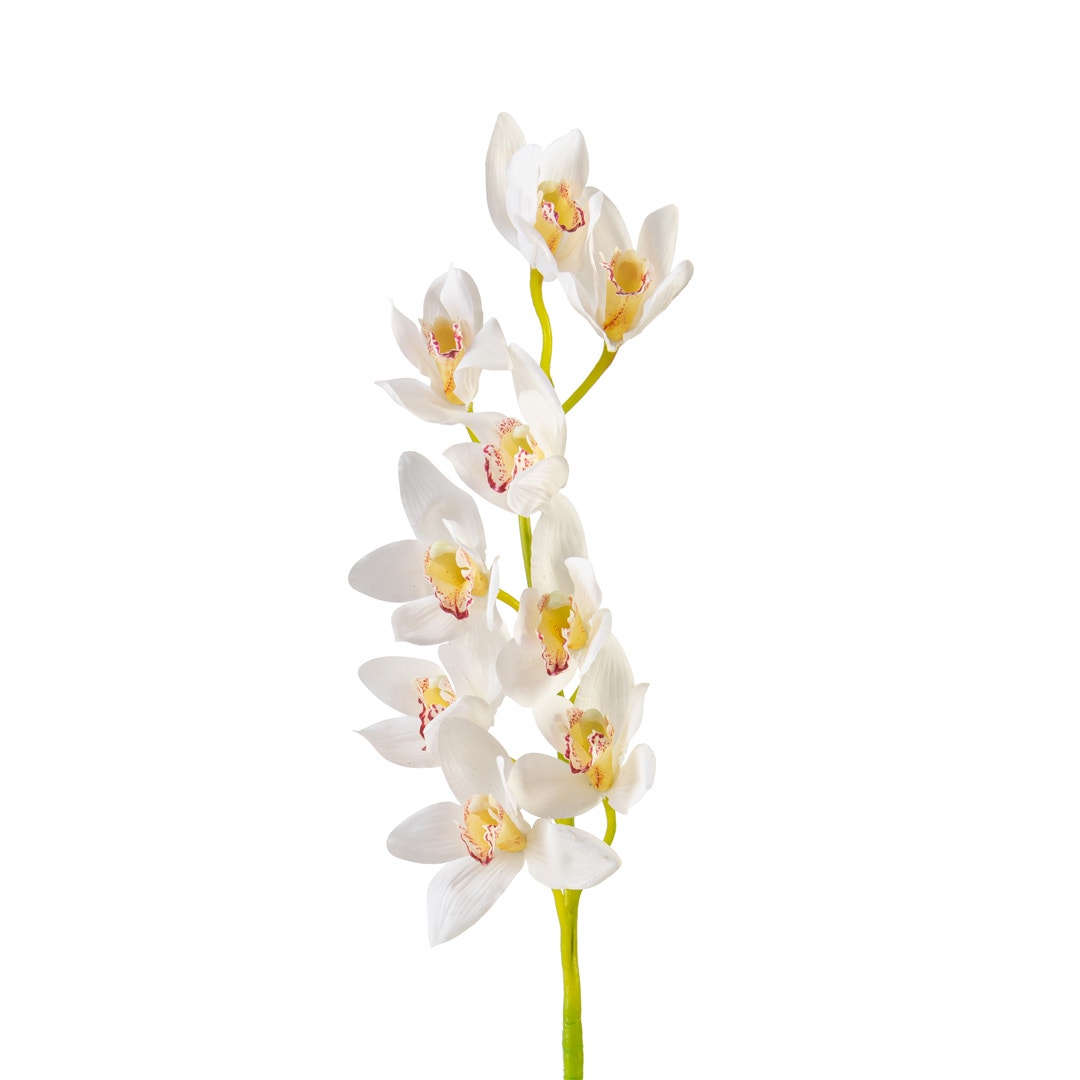 CYMBIDIUM ARTIFICIAL FLOWER CRM 83CM MADE FROM FABRIC,METAL,PLASTIC