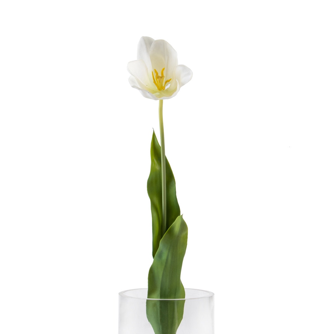 TULIP ARTIFICIAL FLOWER WHT/GRN 71CM MADE FROM METAL,PLASTIC