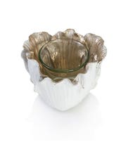 JYANETTE CANDLE HOLDER WHITE / GOLD