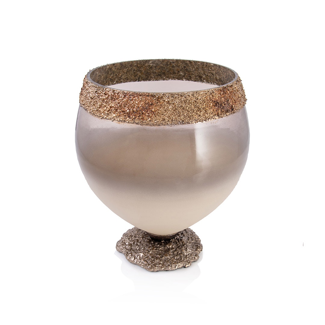 EWUNGA CANDLE HOLDER LARGE MADE FROM METAL,GLASS