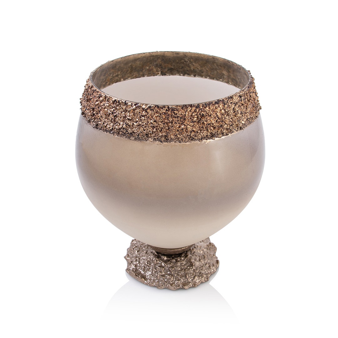 EWUNGA CANDLE HOLDER XLARGE MADE FROM METAL,GLASS
