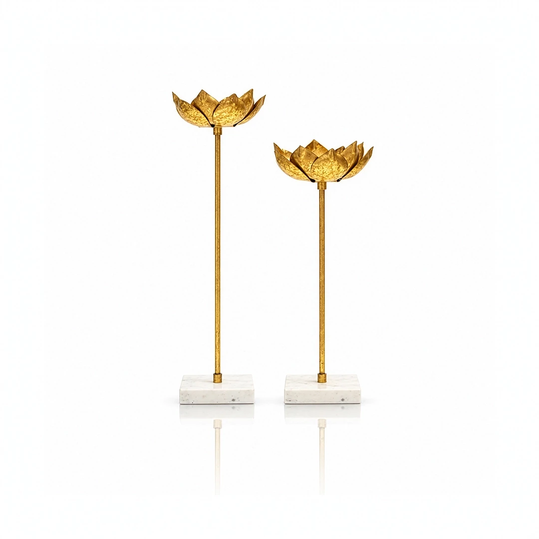 CANDLE HOLDER SET OF 2 PCS - GOLD