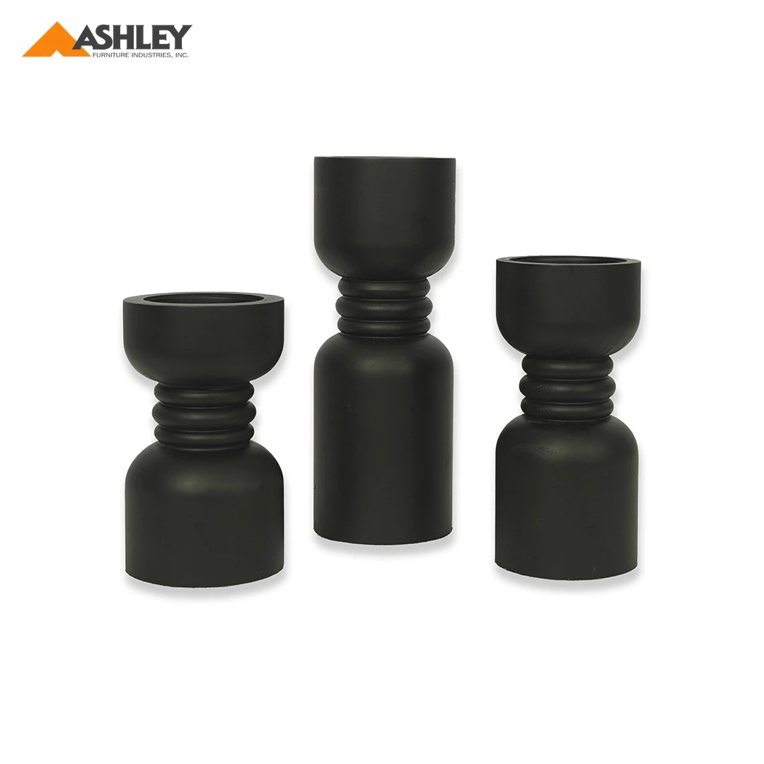 CANDLE SET OF 3 PCS - BLACK