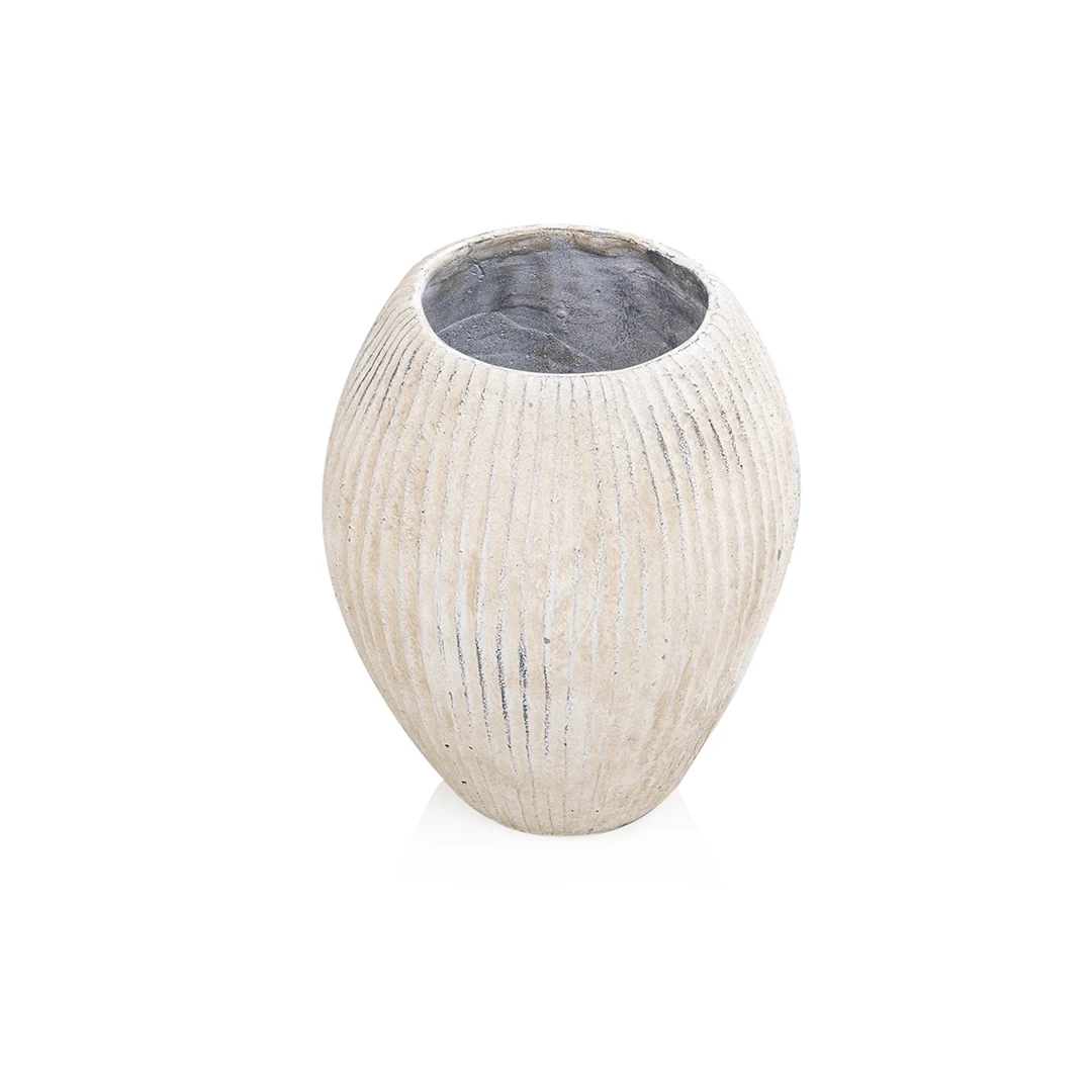 VELISSYS STONE VASE WHITE