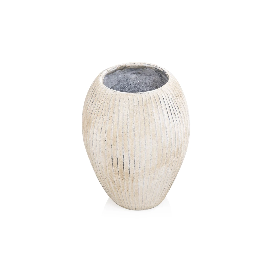 VELISSYS STONE VASE WHITE