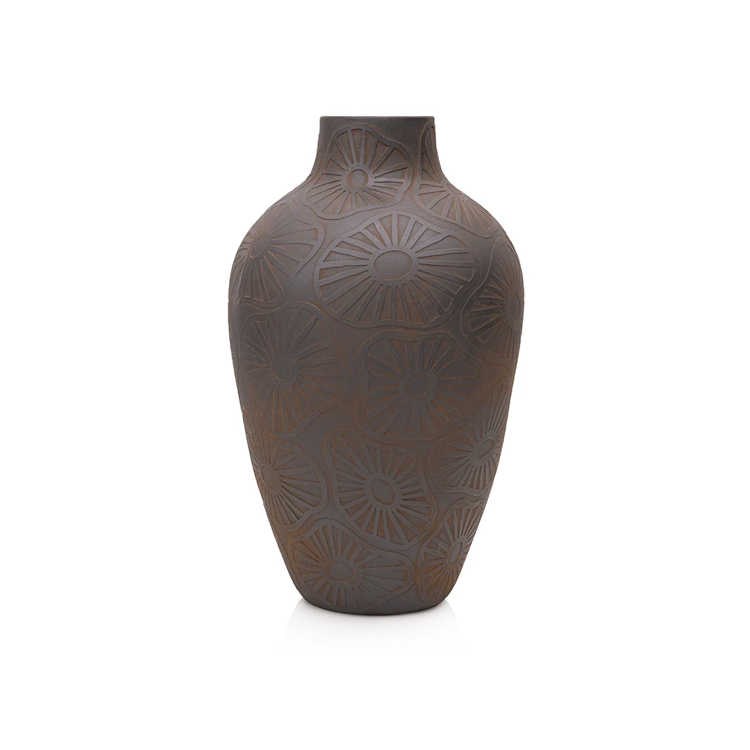 MIZUMA VASE 30*30*49CM BROWN