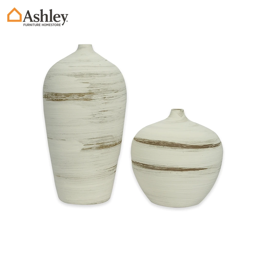 VASE SET 2 PCS - ANTIQUE WHITE