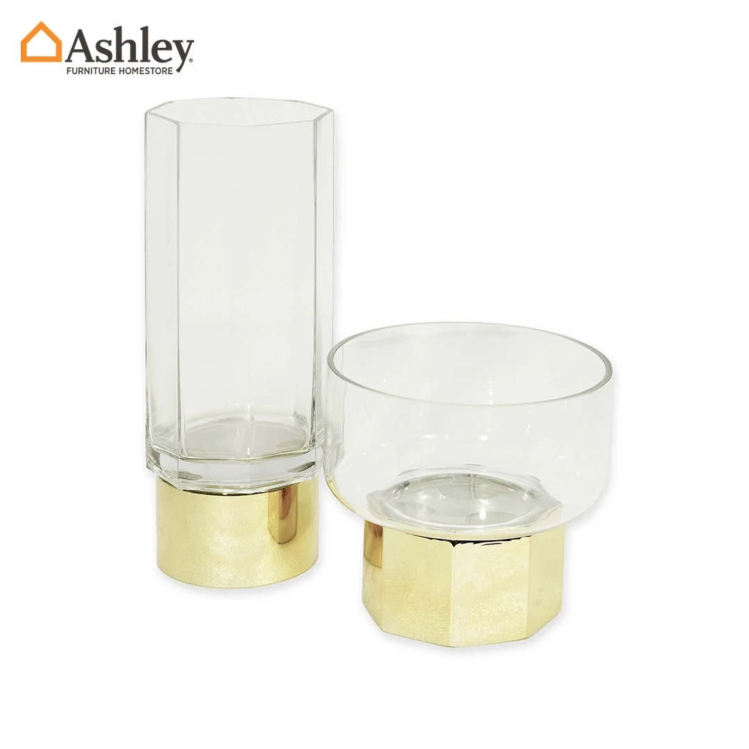 VASE SET 2 PCS - CLEAR