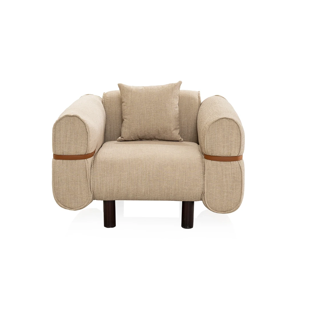 VERMONA SOFA 1 SEATER MADE FROM WOOD,FABRIC