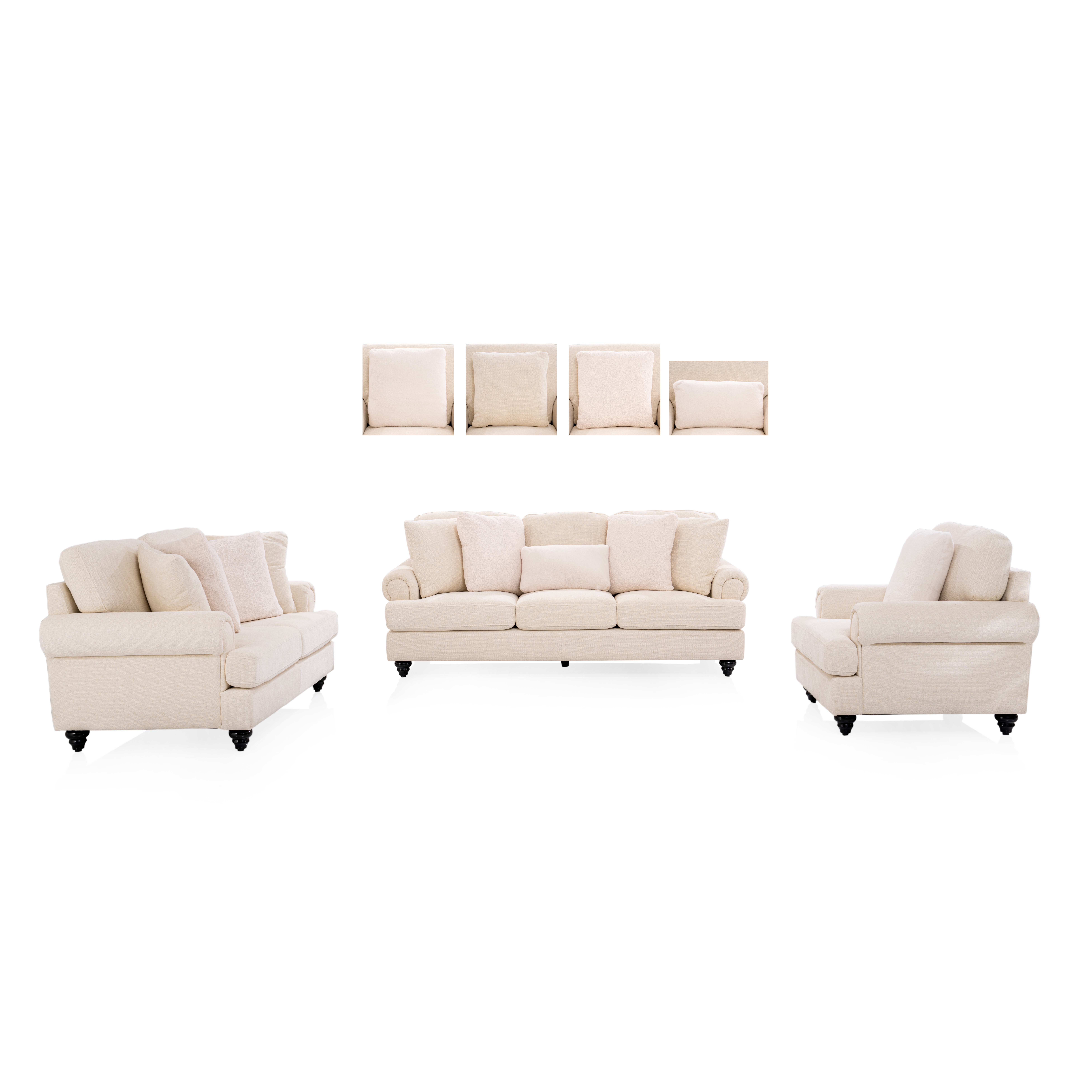 VELOZA SOFA SET 3 PCS CREAM OFF-WHITE