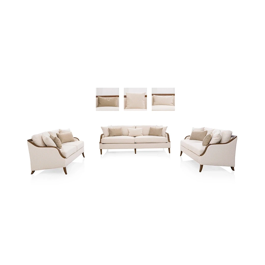 LACURA LINEN SOFA SET 3 PCS BEIGE