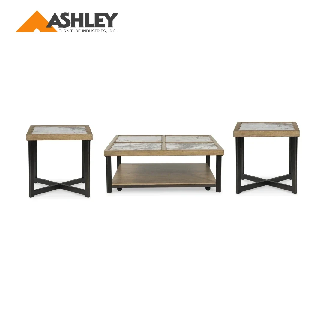 MONTIA COFFEE TABLE SET 3 PCS - BROWN
