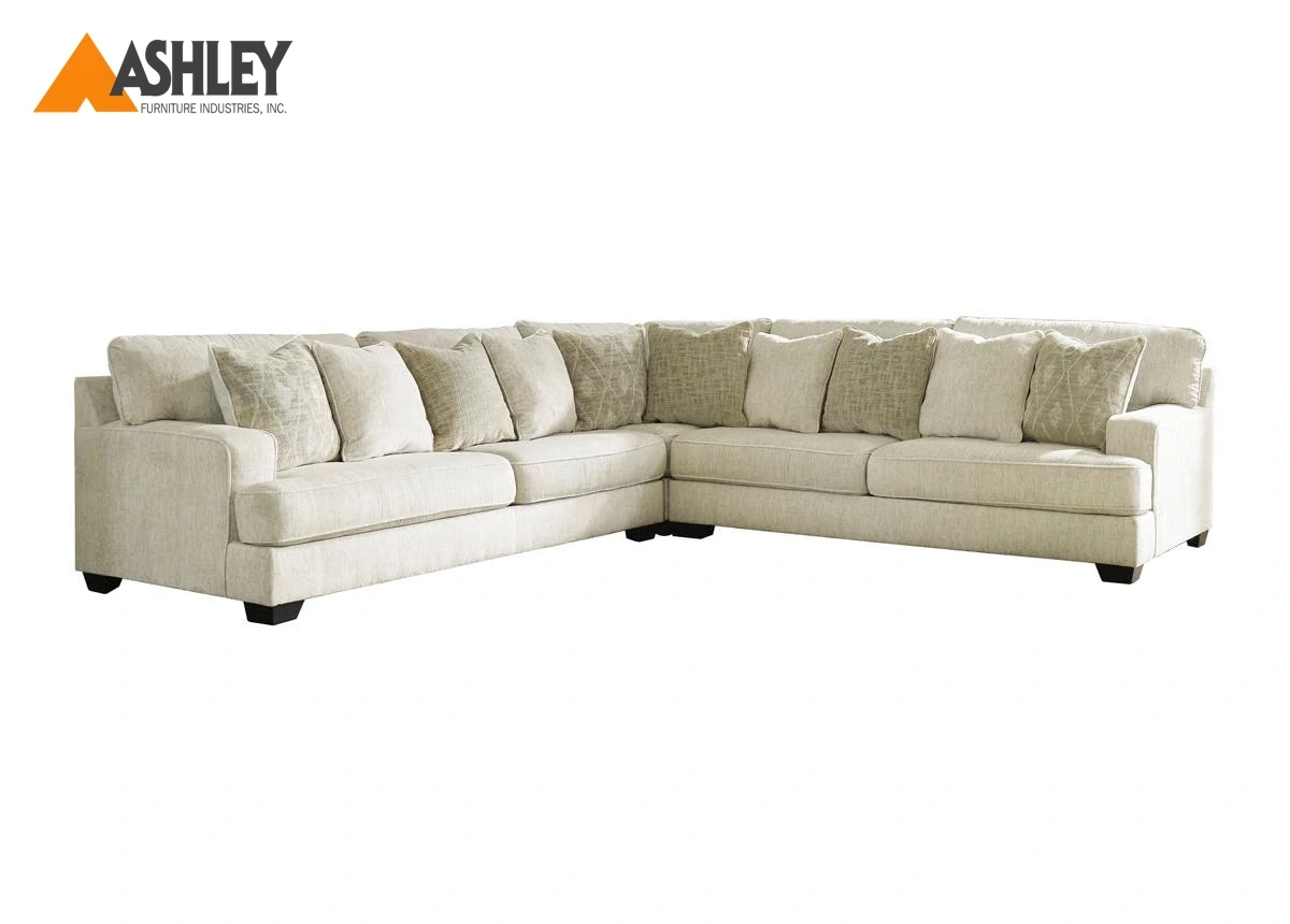 أريكة زاوية راوكليف 3 قطع بتصميم انتقالي وأذرع عريضة لمظهر عصري ودافئ