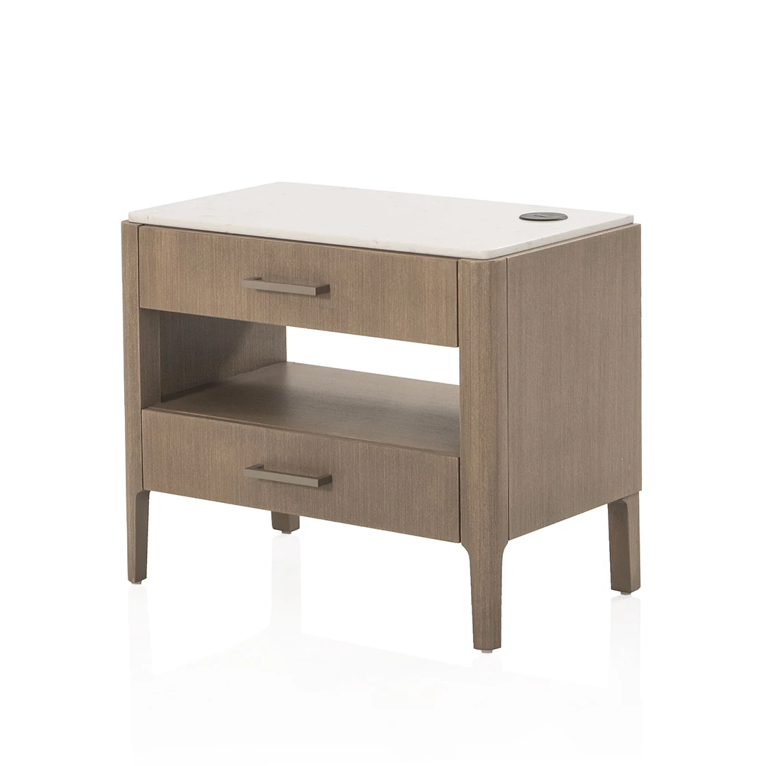 MILONY NIGHTSTAND BROWN MADE FROM ENGINEERED WOOD,METAL