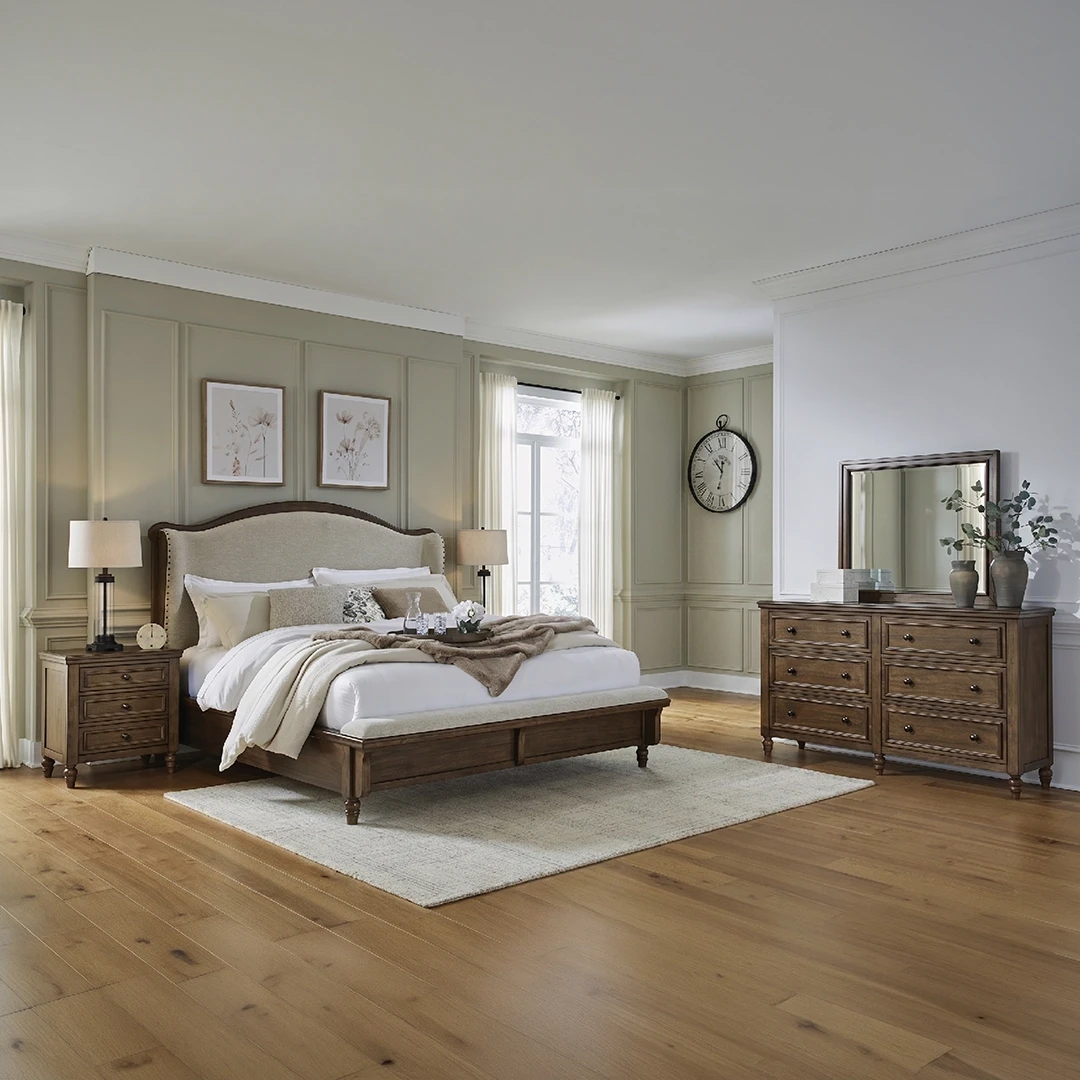 STURLAYNE WOODEN BEDROOM SET WITHOUT WARDROBE KING SIZE (193*203 CM) - BROWN