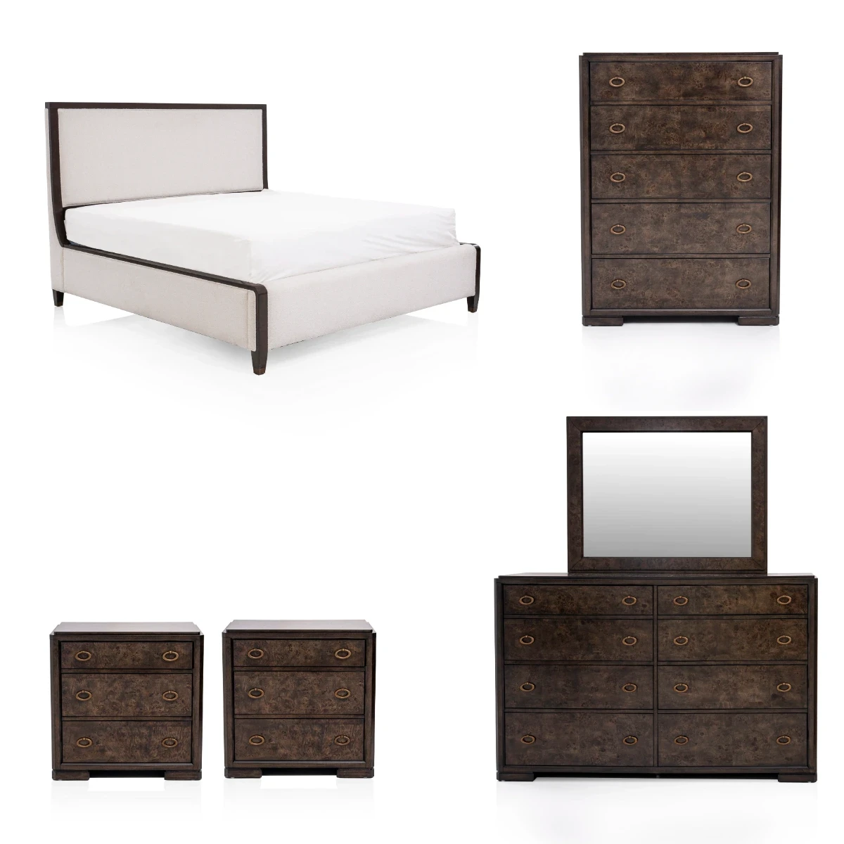 LEMEO BEDROOM SET KING SIZE WHITE ( 193*203) MADE FROM WOOD,ENGINEERED WOOD