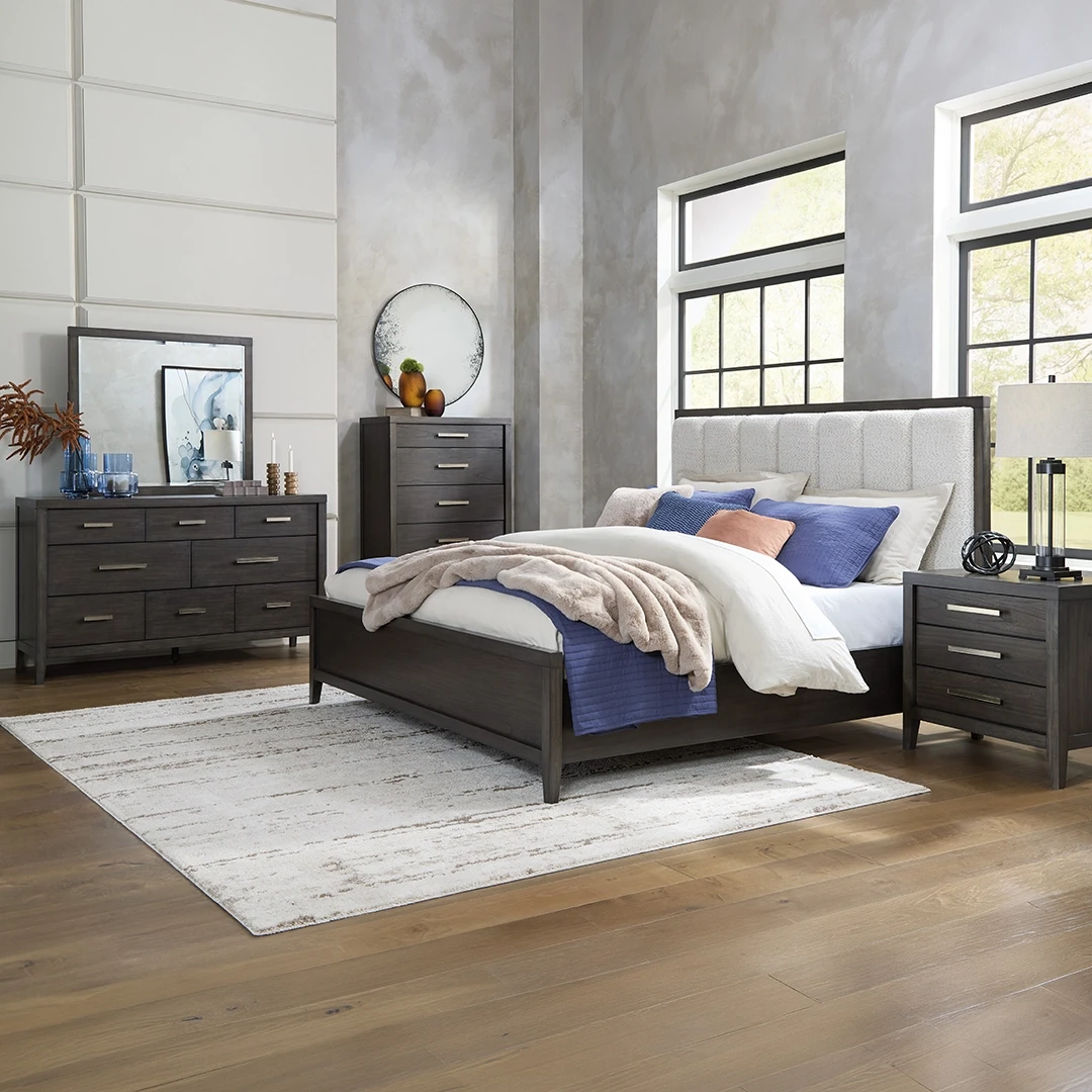 WESTONFORT WOODEN BEDROOM SET WITHOUT WARDROBE KING SIZE (193*203 CM) - DARK BROWN
