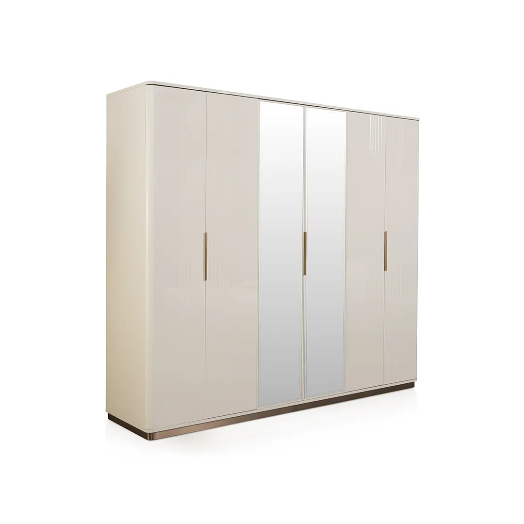 SOLELA WOODEN WARDROBE 6 DOOR BEIGE