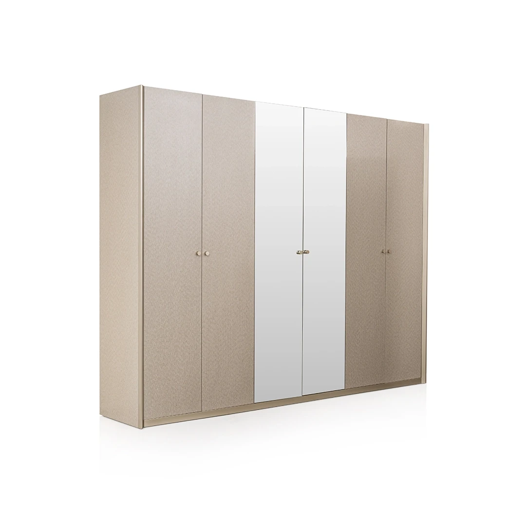 ASERA WARDROBE 6 DOOR GREIGE