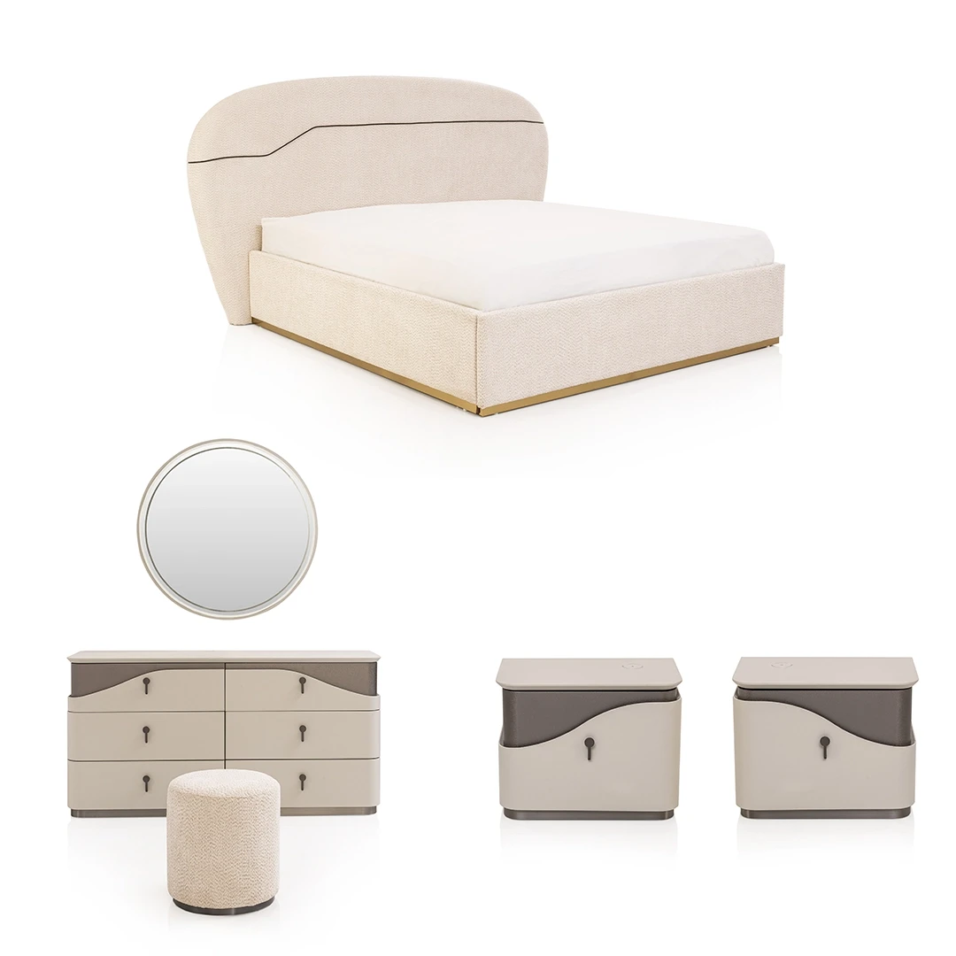 ARUM BEDROOM SET WITHOUT WARDROBE KING SIZE (180*200 CM)