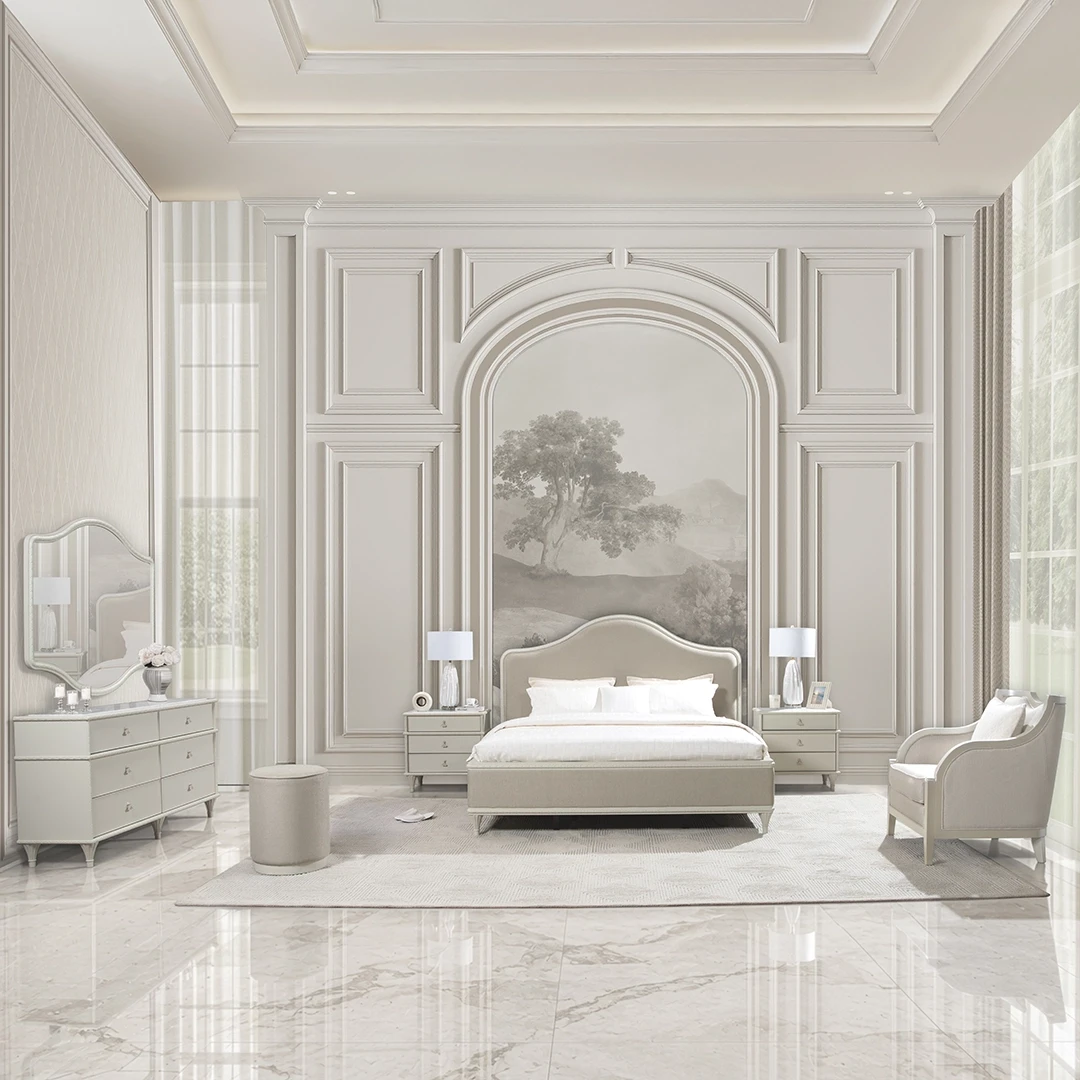 BOLKAN BEDROOM SET KING SIZE (193*203 CM) - BEIGE