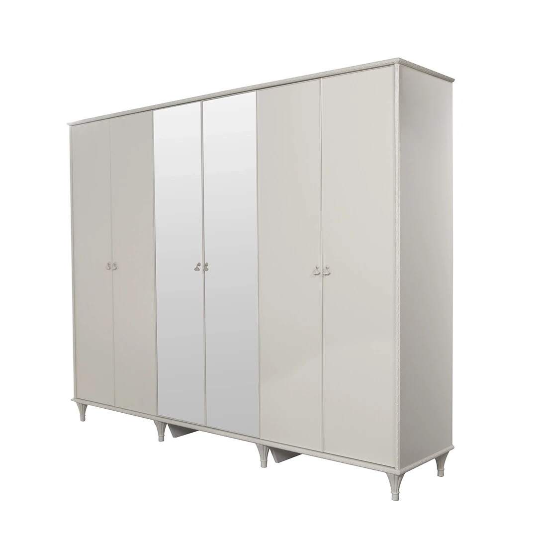 BOLKAN WARDROBE 6 DOOR - BEIGE