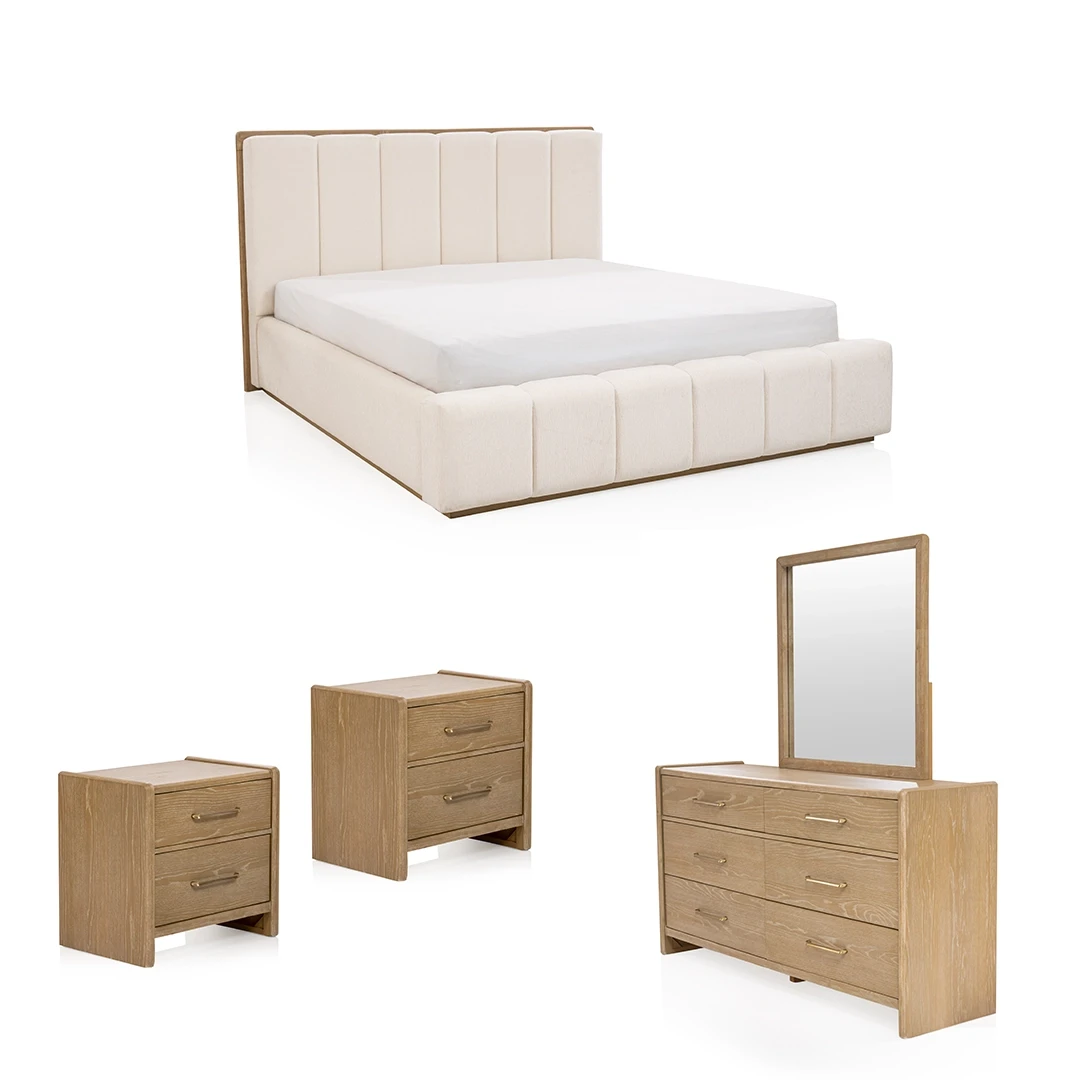 ALEGRIA BEDROOM SET KING SIZE (193 X 203CM) WITHOUT CHEST OF DRAWERS - BROWN