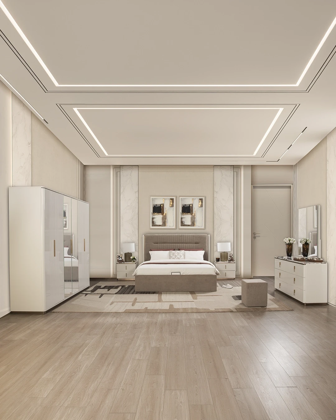 SOLELA BEDROOM SET KING SIZE (180*200 CM) - BEIGE
