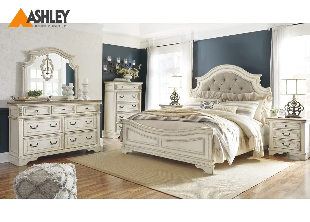 طقم غرفة نوم ريالين حجم ملكى (193*203 سم) لون بيج