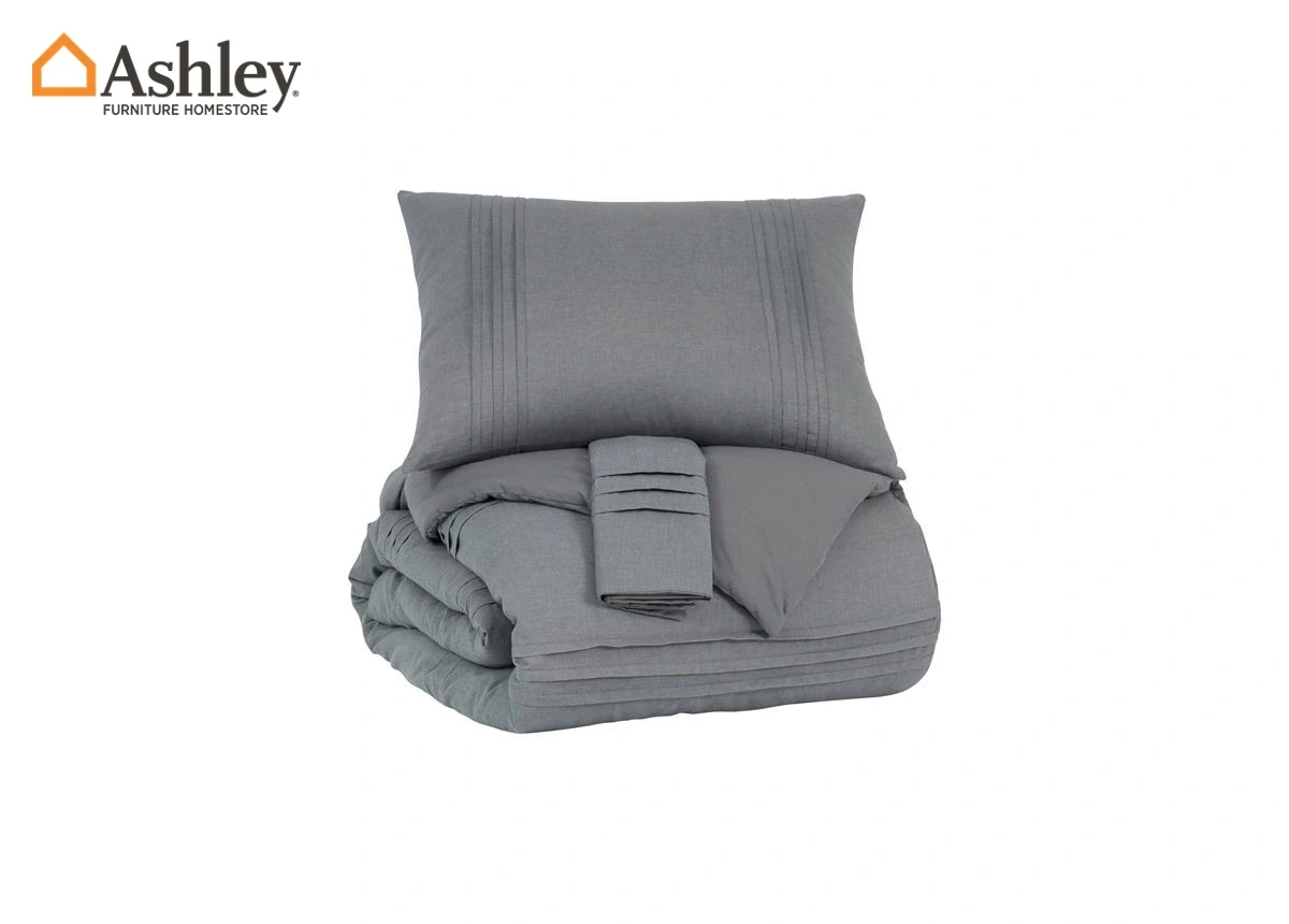 طقم مفرش سرير ملكى 3 قطع ماتياس لون رمادي