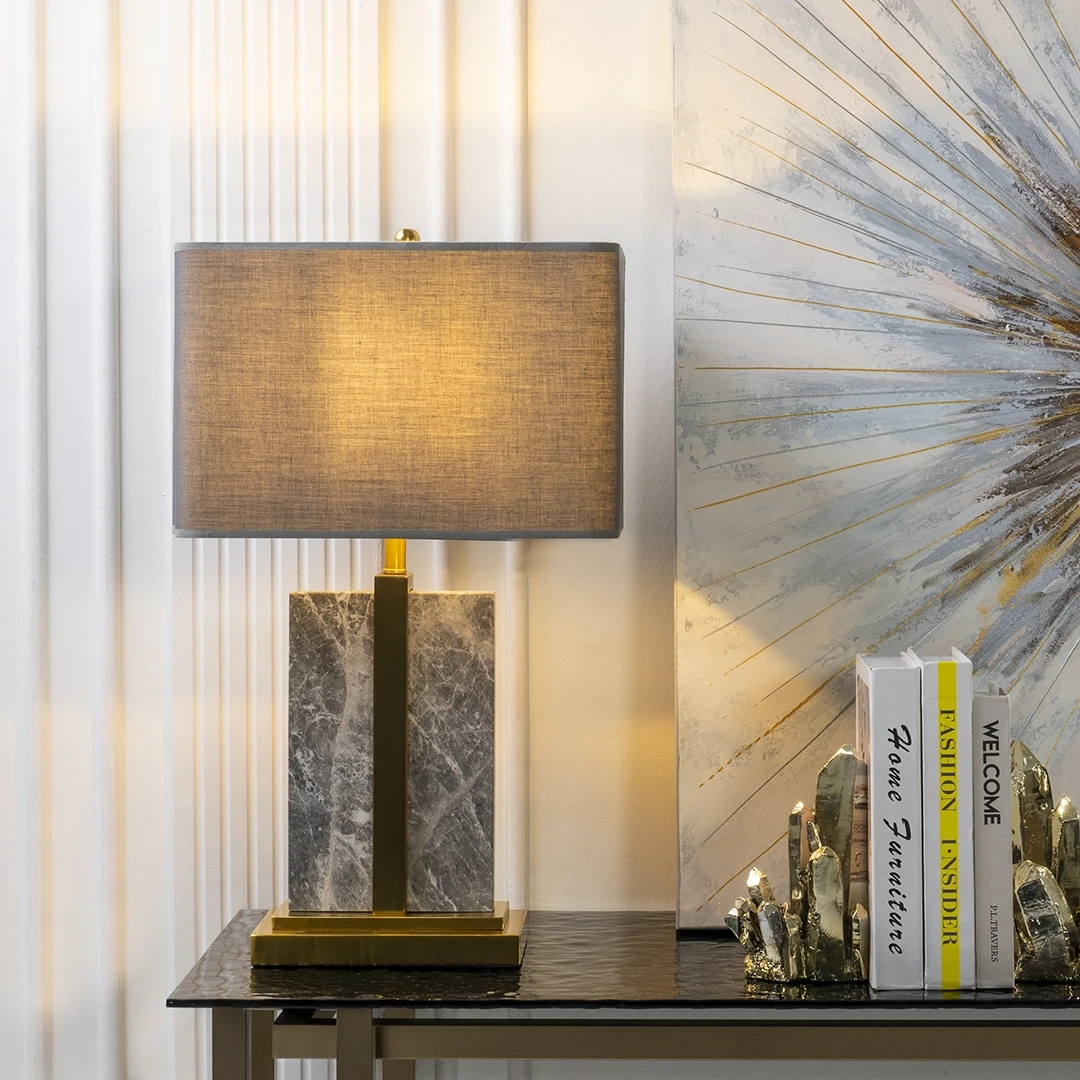 AIRELLE TABLE LAMP MADE FROM FABRIC,METAL,STONE