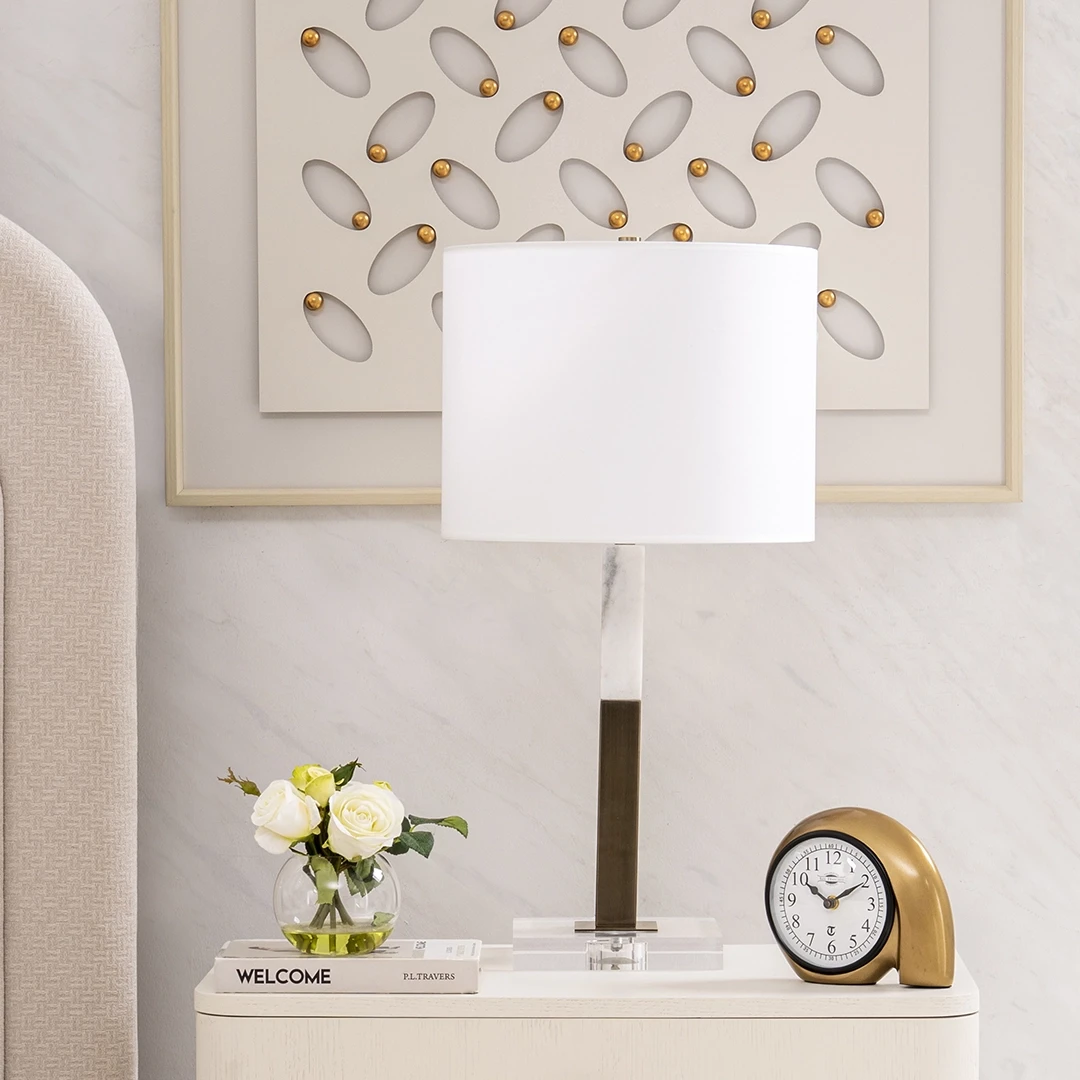 TABLE LAMP - WHITE AND GOILD