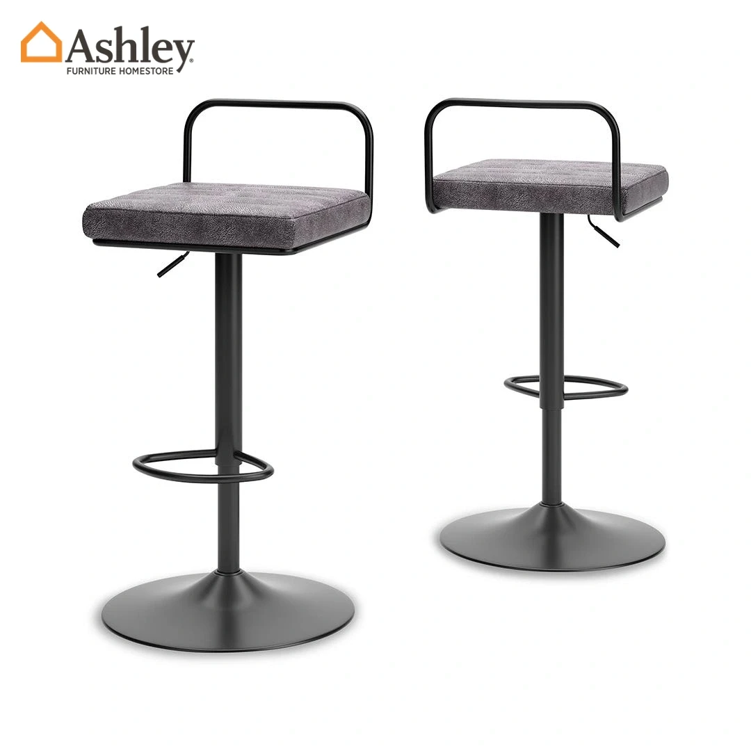 كرسي دوار مرتفع رمادي سترومفورد بتصميم معاصر – ميداس