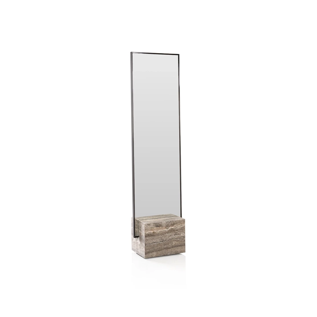 PINECREST FLOOR MIRROR GREY MADE FROM METAL,STONE,MIRROR