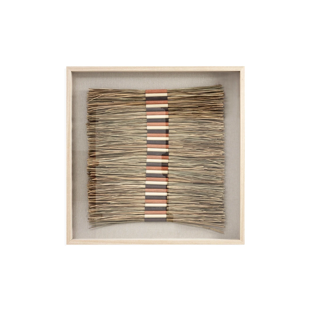 UPLANA WALL ART MADE FROM WOOD,FABRIC,GLASS,SEA GRASS