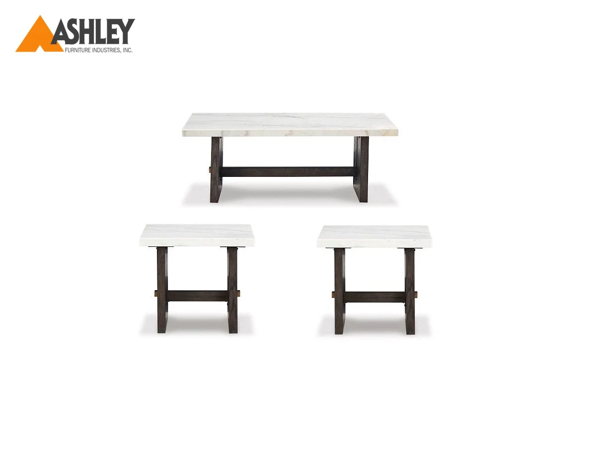 BURKHAUS CENTER TABLE SET OF 3 PCS MADE FROM ENGINEERED WOOD,STONE