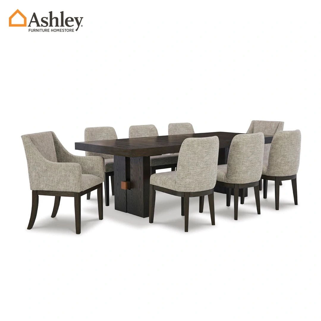 طقم طاولة طعام 8 كراسي بورخاوس لون بني