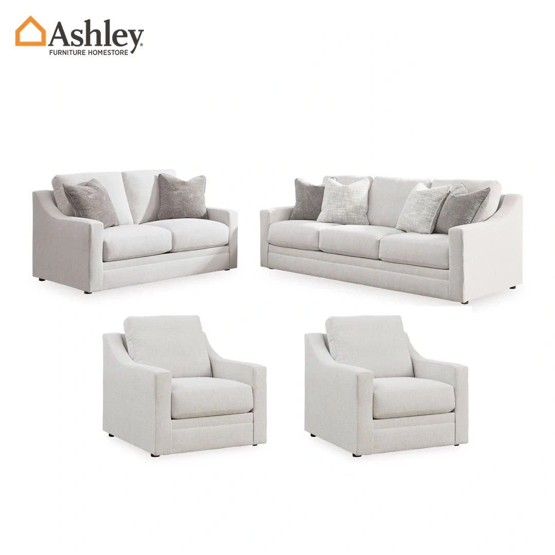 أريكة رمادية ميتلين 4 قطع مع تنجيد بوليستر عالي الجودة ومسند ظهر منفصل– ميداس