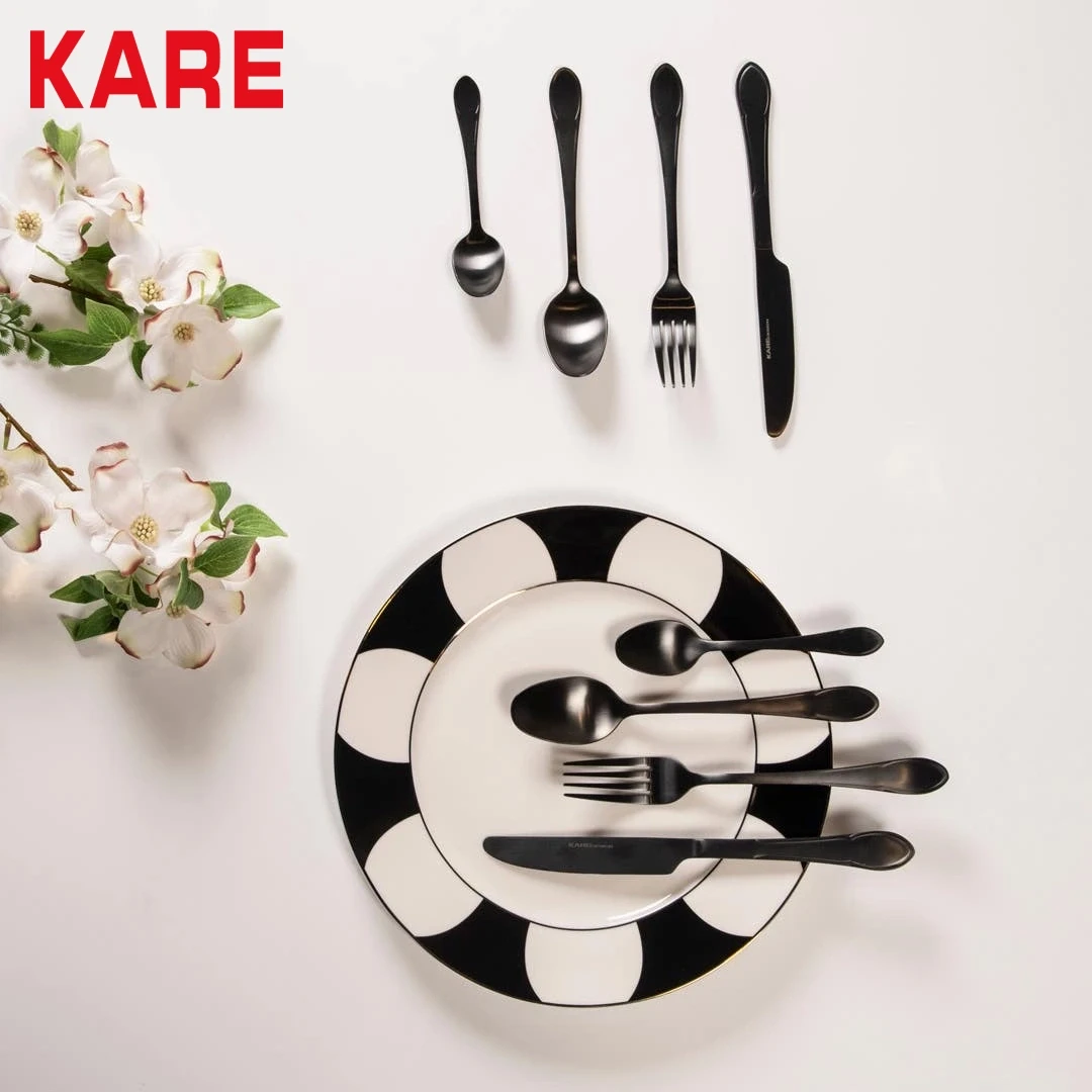 FRANZI  S/16 CUTLERY SET BLACK MADE FROM METAL