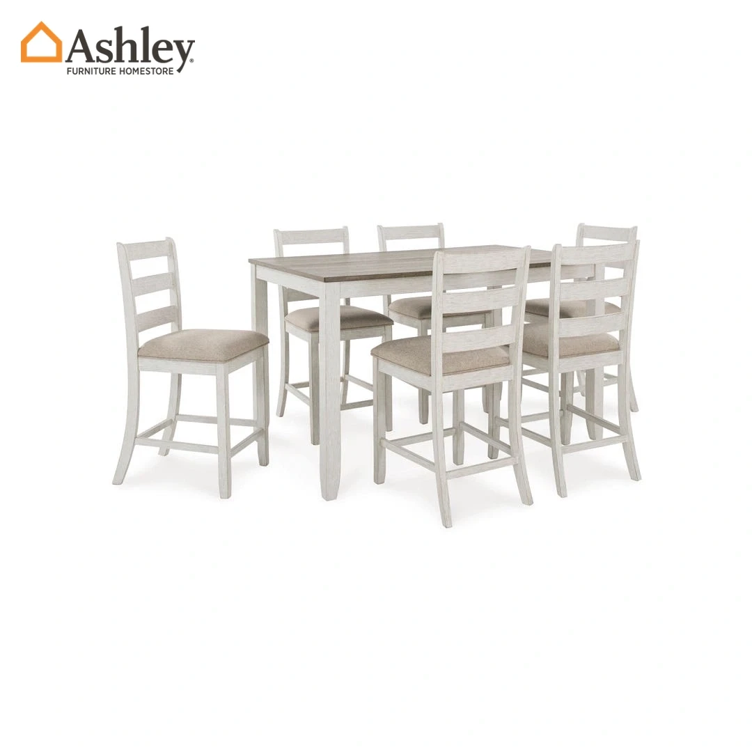 SKEMPTON HIGH TABLE SET 6 CHAIRS MADE FROM WOOD,ENGINEERED WOOD