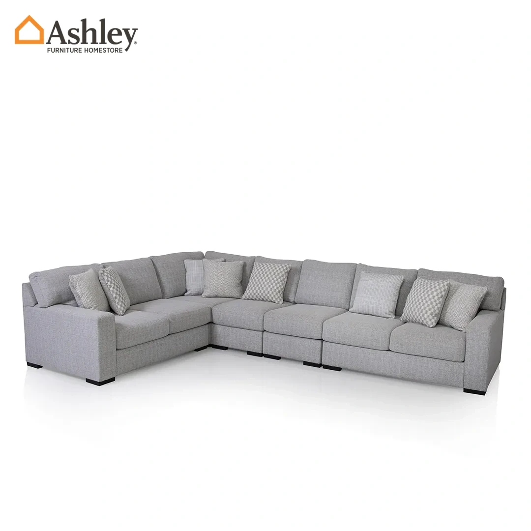 LARCE SECTIONAL SOFA GREY 5 PCS MADE FROM FABRIC
