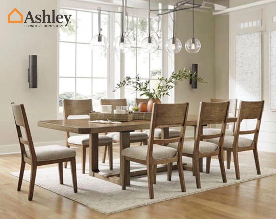 CABALYNN DINING TABLE SET 8 CHAIRS MADE FROM ENGINEERED WOOD
