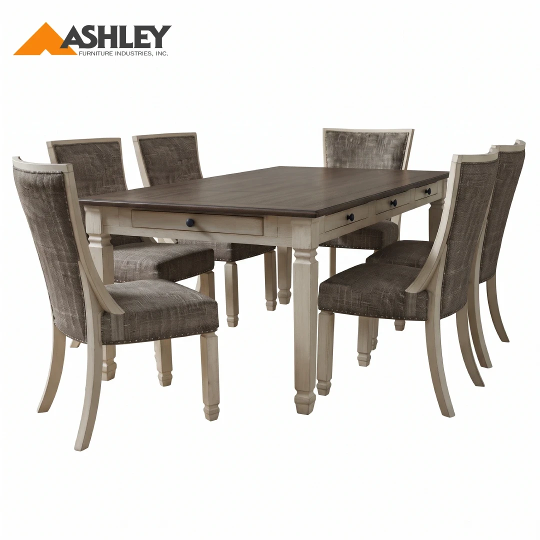 CHASINFIELD TIVOLY DINING TABLE SET 6 CHAIRS - BEIGE