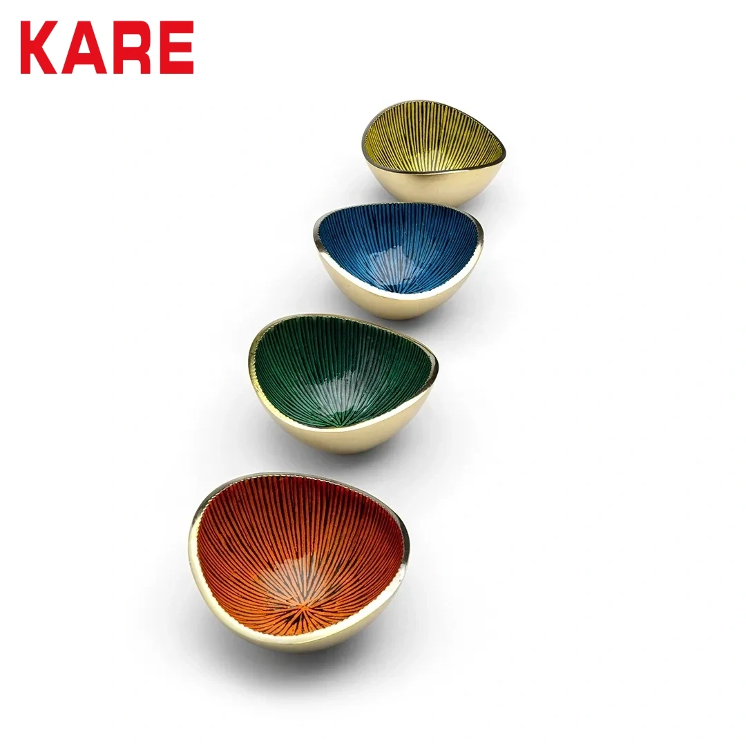 PONGER SERVING BOWL SET OF 4 PCS STRIPED MADE FROM METAL