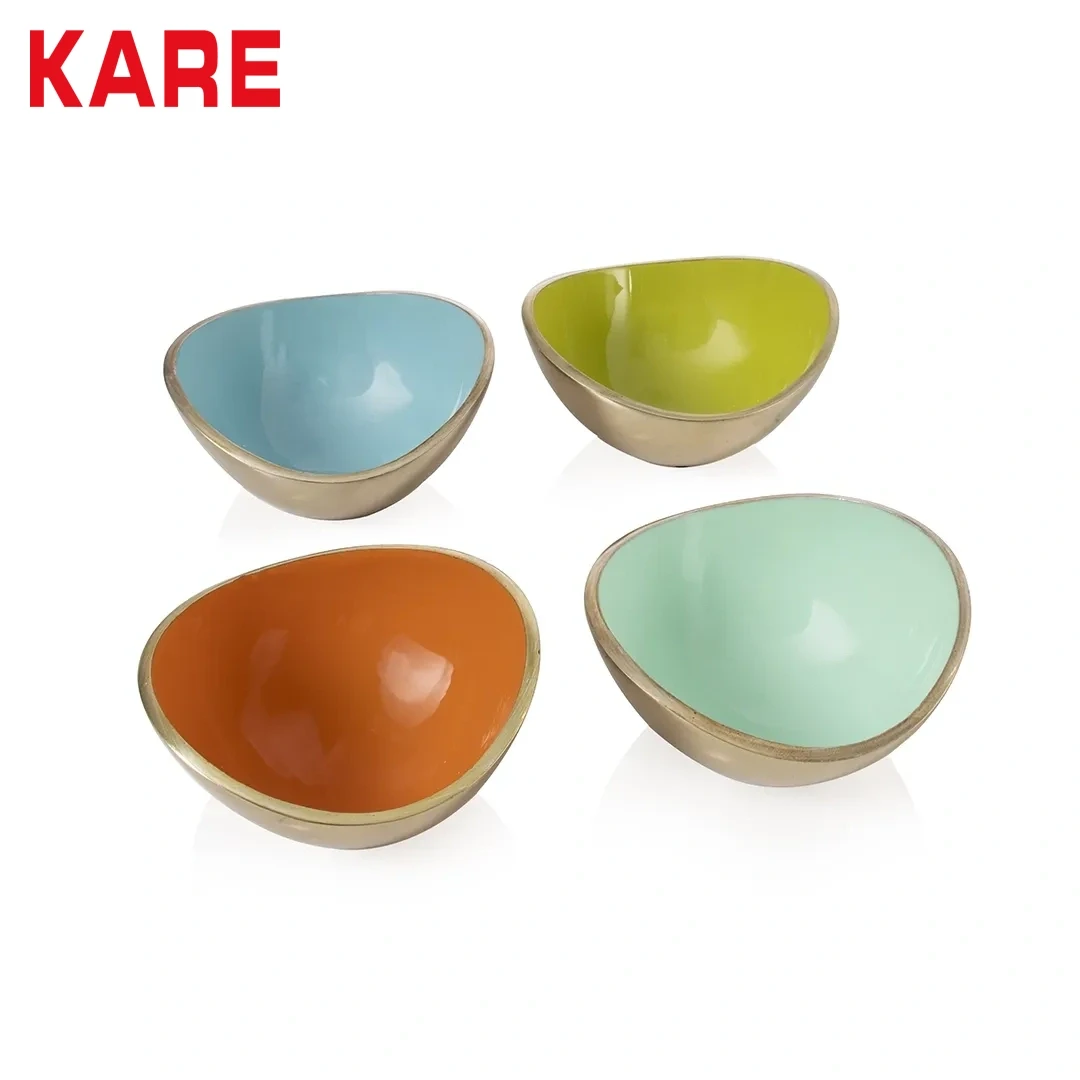 PONGER SERVING BOWL SET OF 4 SOLID COLORS MADE FROM METAL