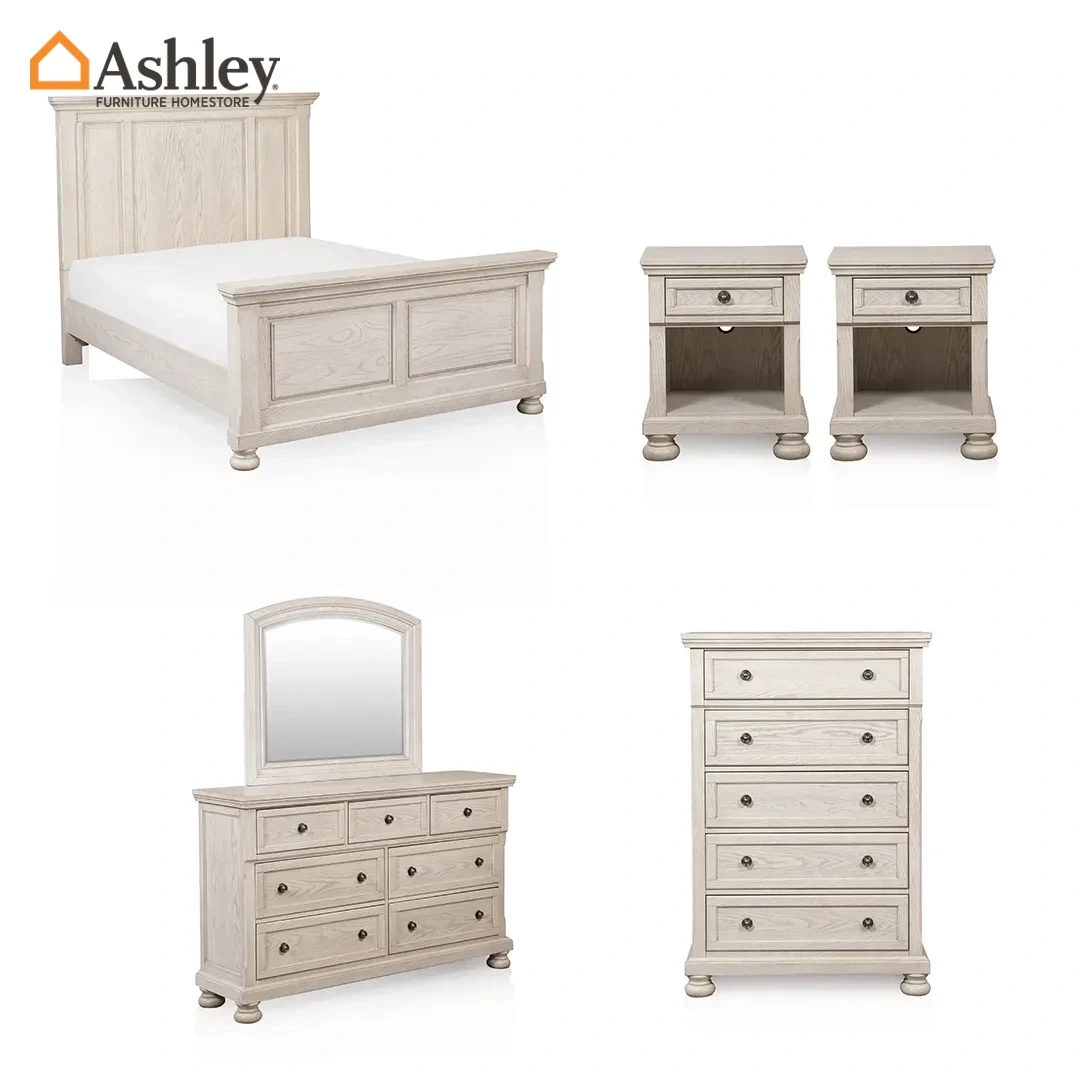 ROBBINSDALE BEDROOM SET WITH CHEST QUEEN SIZE (160*200 CM) MADE FROM ENGINEERED WOOD