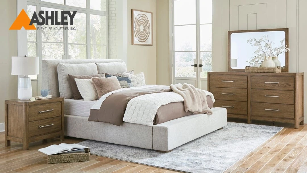 CABALYNN BEDROOM SET KING SIZE (193*203 CM) MADE FROM ENGINEERED WOOD