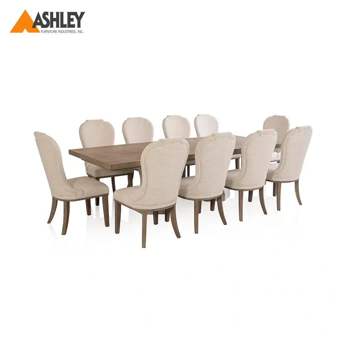 JORLAINA DINING TABLE SET 10 CHAIRS MADE FROM ENGINEERED WOOD